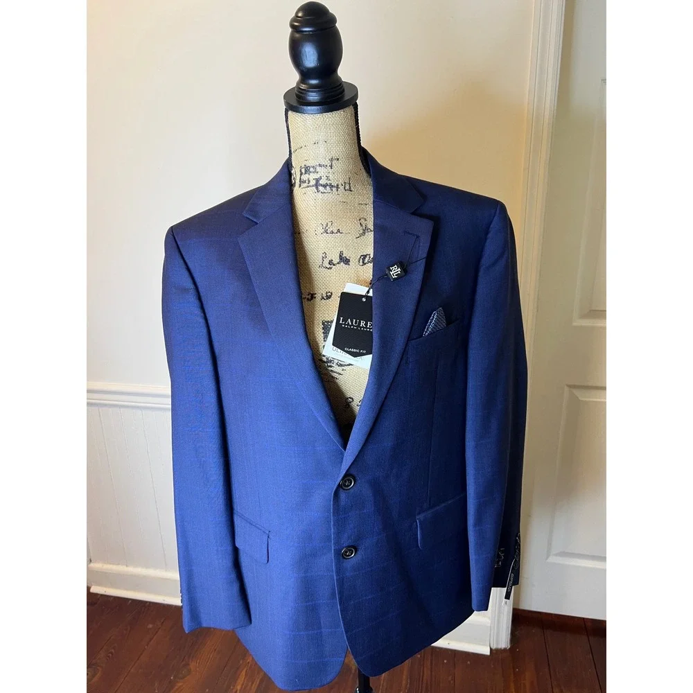Lauren Ralph Lauren size 42S men's navy blue classic fit‎ ultra flex suit jacket